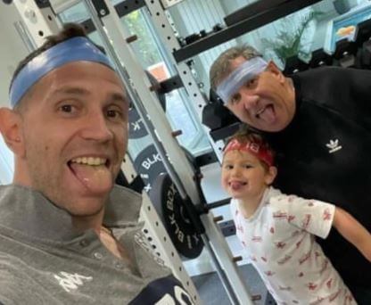 Mandinha Martinez husband Emiliano Martinez with his father Alberto and son Santi.